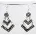 Tribal Earrings Silver 925 Sterling Hand Engraved Gift Women Traditional E317